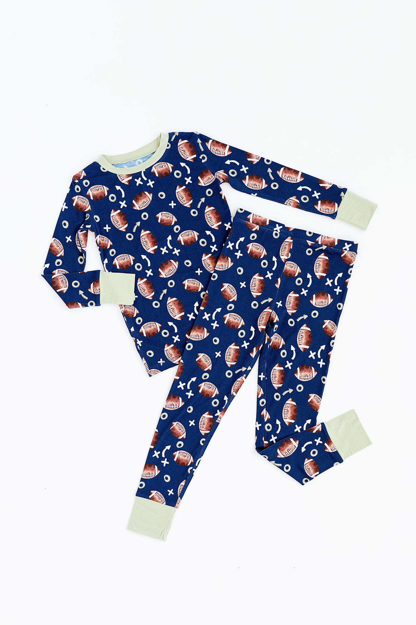 Kiki + Lulu Two-Piece Long Sleeve Football BambooPajamas