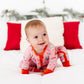 Bamboo Convertible Romper - Pink Christmas