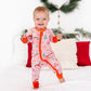 Bamboo Convertible Romper - Pink Christmas