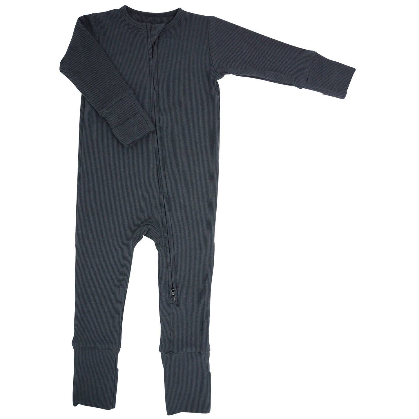 Bamboo Ribbed Convertible Romper - Charcoal