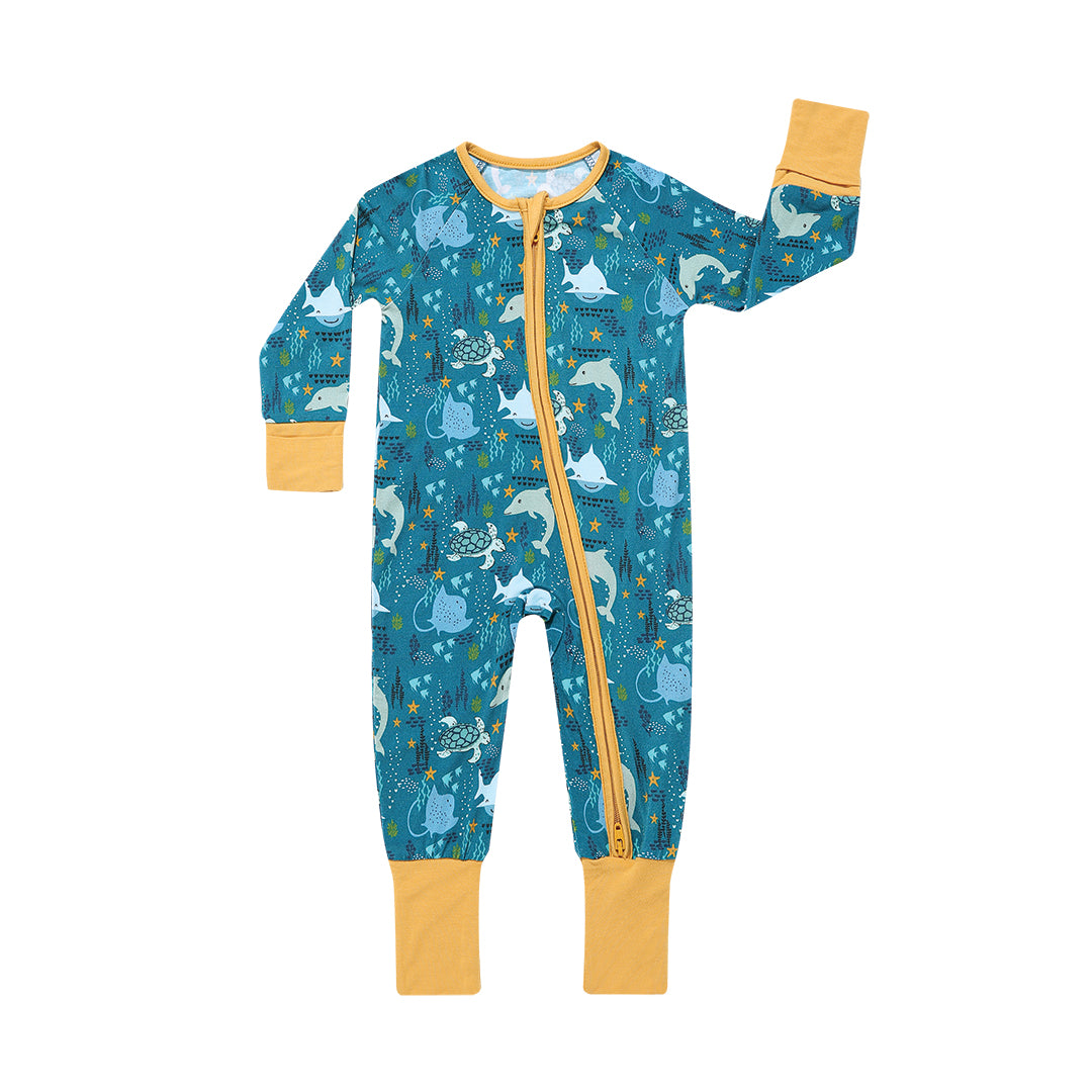 Bamboo Convertible Romper - Ocean Friends